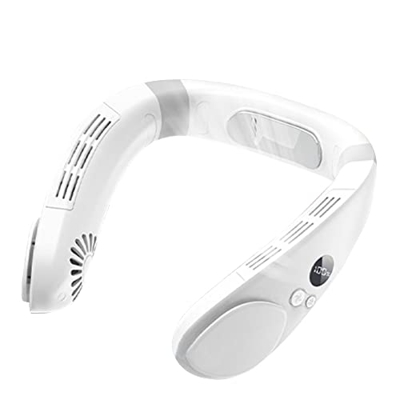 Qoier Ventilador portátil sin hoja, recargable por USB, aire acondicionado de 4400 mAh, silencio eléctrico portátil, sin cuchillas, para el hogar, via