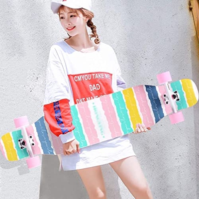 Xinduolei -Skateboard Maple Long Board Beginner Brush Dance Board Dance Profesional for Adultos Scooter de Cuatro Ruedas (Color : A)