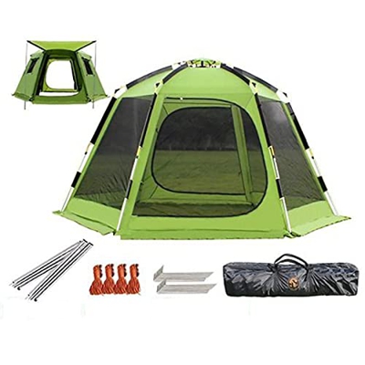 Rayblow 6 Personas Tienda de Campamento de diseño emergente, Carpa de mochilero de Tela de 2 Niveles con 4 Ventanas de 2 Puertas Bolsas portátiles de 