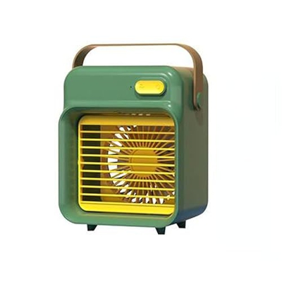 Ventilador de escritorio portátil, humidificador de aire acondicionado, ventilador pequeño inalámbrico para oficina en casa (verde)