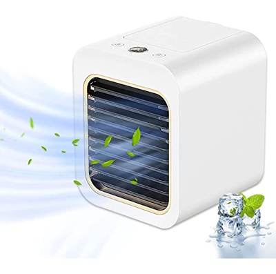 ZLZNX Aire Acondicionado portátil, Mini Enfriador de Aire Personal, Mini Aire Acondicionado Personal USB con 3 velocidades, Ventilador Enfriador de Es