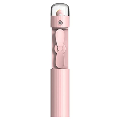 Qoier Ventilador de niebla de pulverización de agua 4 en 1, mini ventilador de mano recargable USB, humidificador de aire acondicionado de refrigeraci
