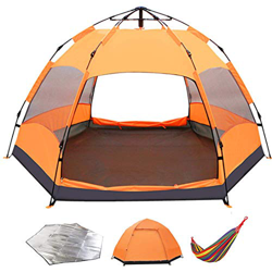 Tienda de campaña familiar para senderismo, festivales y actividades al aire libre. Tienda de campaña hexagonal portátil emergente para 3-5 personas,  en oferta