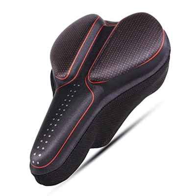 HKMA Sillín de Bicicleta Transpirable MTB, Funda de cojín de Silicona para Asiento, Alfombrilla, sillines de Gel de sílice, Accesorios de Cubierta de 