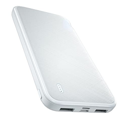 Power Bank 10000mah Slim Power Bank - Cargador externo portátil (10.000 mAh, doble usb, LED, para cargar batería banca, compatible con White2) características