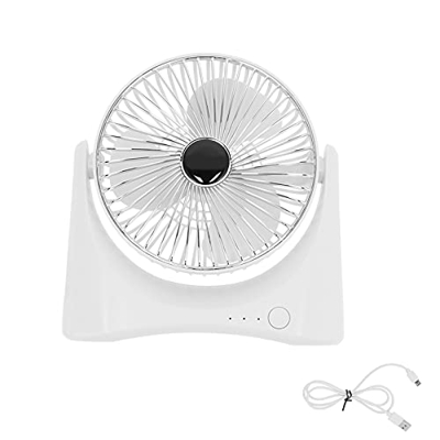 NIKOU Ventilador de Escritorio USB Carga eléctrica Mesa portátil Mini refrigeración 3 velocidades Ajustable para el hogar Oficina Sala de Estar