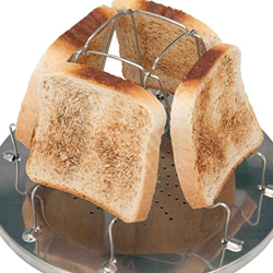 NaciZuo Tostadora portátil Estante de Campamento Pan tostadora Plegable 4 Piezas Plato de Pan Plato para Campamento Parrilla de Picnic Bandeja de carb características