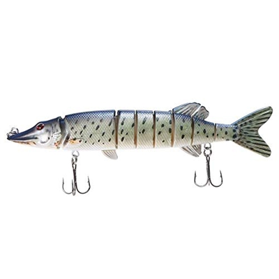 FMOPQ Tearicok 8"/ 20 cm 66 g Señuelo de Pesca de Lucio Muskie de 8 segmentos multiarticulado Realista (2)