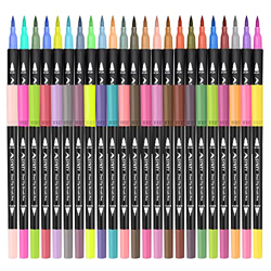 SYNTY Rotuladores Lettering – Paquete de 46 Colores, a Base de Agua, Inodoro y a Prueba de Fugas de Doble Punta - Rotuladores Profesionales Punta de P en oferta