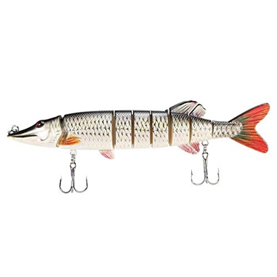 FMOPQ Tearicok 8" / 20cm 66g Realista Multi-articulado 8 segmentos Pike Muskie Señuelo de Pesca (3)