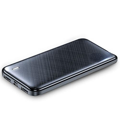 Power Bank 10000mAh USB Slim 10000mAh Cargador externo portátil Pack para cargar Batería Compatible Negro