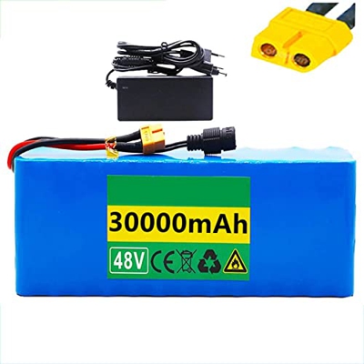 Paquete de batería de Bicicleta eléctrica de 48v, Paquete de batería de Iones de Litio 30Ah 13s3p, batería de Alta Potencia de 1000w, Bicicleta eléctr
