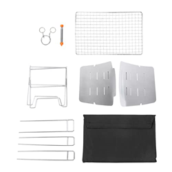 DEWIN Parrilla de Barbacoa Plegable Acampar, a Prueba de óxido, portátil, de Acero Inoxidable, para Salidas al Aire Libre, Senderismo, Patio en oferta