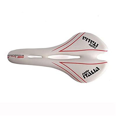 sillín de montaña MTB Silla de Bicicleta Soft Ergonomic Wave Road Road Bike Saddle Ultralight Sillín de Ciclismo (Color : White)