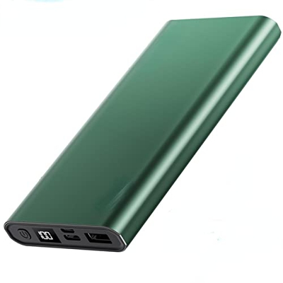 Power Bank Power Bank 10000mAh Cargador Portátil LED Batería Externa Pd Carga Rápida para cargar la batería Bank Compatible 2.1AGreen