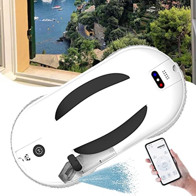 Robot limpiador de ventanas, con rociador de agua automático Robot de limpieza de vidrio inteligente para ventanas de azulejos de vidrio para interior