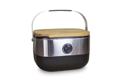 Tarrington House Barbacoa de gas, grill para exterior, acero inoxidable/ hierro fundido/ Acero/ Plástico/ madera, con tapa, portatil con asa, botón re