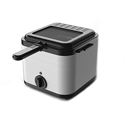 Mini freidora de 2,5 l con Ventana de visualización Freidora eléctrica de Grasa Freidora de virutas de Acero Inoxidable Control de Temperatura del dep en oferta