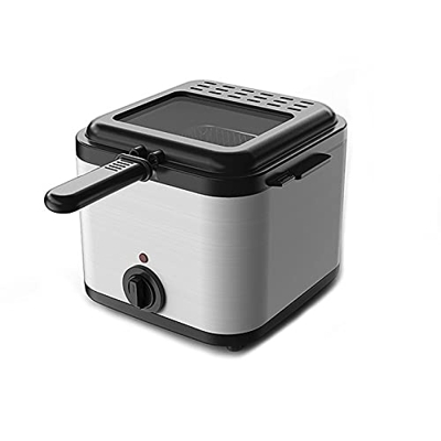 Mini freidora de 2,5 l con Ventana de visualización Freidora eléctrica de Grasa Freidora de virutas de Acero Inoxidable Control de Temperatura del dep