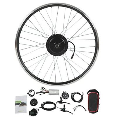 DEWIN 48V 500W Kit de Rueda de Motor de tracción Trasera Kit de conversión de Bicicleta eléctrica con Controlador 11A y Panel LCD7U(27.5inch)