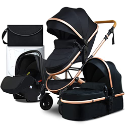 Silla de paseo, cochecito 4 en 1 con bolsa para mamá, material de lujo de alta vista/conjunto de silla de paseo en oferta