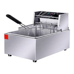 Freidora eléctrica Comercial Freidora eléctrica de Gran Capacidad con cestas extraíbles y limitador de Temperatura Freidoras de Acero Inoxidable Fácil en oferta