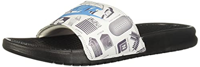 Nike Benassi JDI Print, Sandal Hombre, Black/Blue Fury-Summit White-Iron Grey, 40 EU