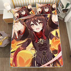 ACOSDARY Impacto de Genshin: hu-Tao Quiero abrazar Colchón, Microfibras de impresión 3D Alfombrilla de Seda de Hielo de Anime, Almohadilla de enfriami precio