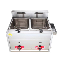 Freidora Comercial de Grasa Profunda Freidora de Gas de 12L Freidora Doble de Gran Capacidad Freidora LPG de Acero Inoxidable con 2 cestas y Tapas par en oferta