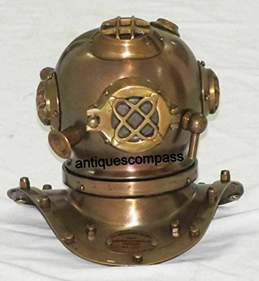 Mini latón 7 pulgadas EE.UU. Marina Mark IV Buceo y Hierro Antiguo Buceo Casco