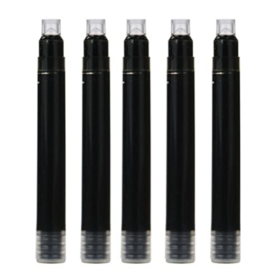 Obelunrp Suministros Escolares, 5pcs Fountain Pen Ink Cartridge Reemplazo de Pluma Negro Negro
