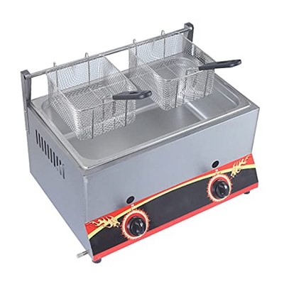 Freidora de Gas para rosquillas, freidora de Gas/LPG de encimera de Gran Capacidad de 11 l/22 l para Uso doméstico y Comercial, Potencia de Fuego Ajus