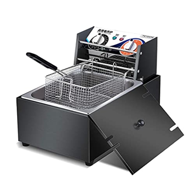 Cesta para freidora de Grasa, freidora eléctrica de Grasa Profunda, freidora Comercial de Acero Inoxidable, freidora Individual con Temporizador para 