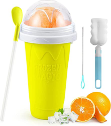 Vaso para hacer granizados, para preparar granizados, para hacer smoothies o batidos de doble capa, para niños y familiares (amarillo) características