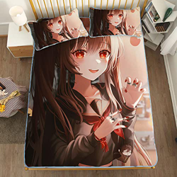ACOSDARY Impacto de Genshin: hu-tao corbata de moño Colchón, Microfibras de impresión 3D Alfombrilla de seda de hielo de anime, almohadilla de enfriam en oferta