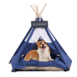 Tipi tienda de campaña para mascotas, tienda de campaña para perros y gatos, con cojín y pizarra, gran espacio, caseta para perros, 50 x 50 x 60 cm características