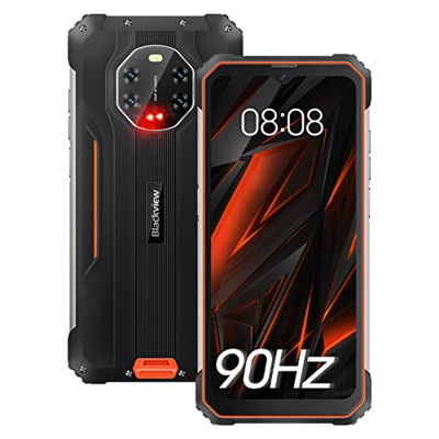 Movil Resistente, Blackview BV8800 [2022] 6.58" FHD+(90Hz) Movil Libre Android 11 Helio G96, 8GB +128GB, Cámara visión Nocturna 20MP, 8380mAh(33W) IP6