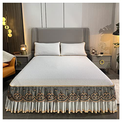 JYER Metera de Seda de Falda de Cama de Verano Matelada de Seda, colchoneta para enfriamiento de 3 Piezas de Aire Acondicionado de Aire Acondicionado, características