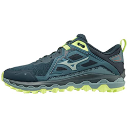 Mizuno Wave Mujin 8, Zapatillas de Trail Running Hombre, Tapestry/Misty Blue/NeoLime, 42.5 EU en oferta
