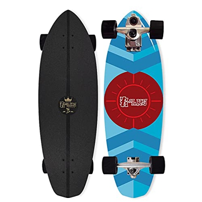 Surfskate Land Surfing Skateboard P7 Truck (Bidirectional Steering Thruster + Indy) 32×10 Inches Maple Complete Board ABEC-11 Bearing for Pumpping Car