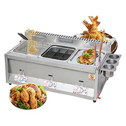 Freidora de Gas Comercial, Cesta de encimera Freidora de Grasa Profunda de Acero Inoxidable Restaurante Chip de Papas Fritas caseras con condimento a  características