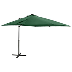 Leepesx Sombrilla voladiza con Poste y Luces LED, Parasol Terraza, Sombrilla Terraza Exterior, Sombrilla Playa, Parasol Exterior, Sombrilla De Jardín, características