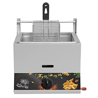 Freidora de Gas LPG de Acero Inoxidable para Chips Donuts Fish, freidora LPG Comercial de Gran Capacidad de 10 l/23 L, freidora de Gas multifunción, P