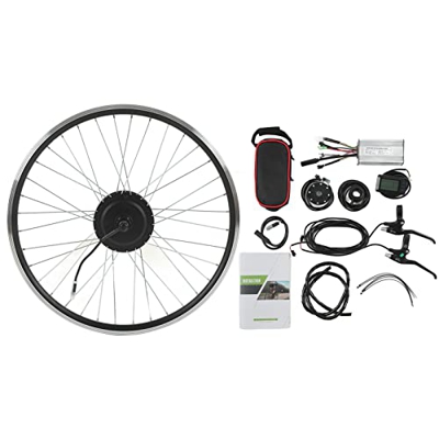 Keenso Kit de Conversión de Bicicleta Eléctrica de 500 W Y 48 V, Kit de Rueda de Motor de Tracción Trasera para Bicicletas Eléctricas DIY(24inch)