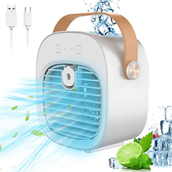 Saturey Ventilador de Escritorio, humidificador de Aire Acondicionado pequeño portátil, Ventilador de refrigeración Personal de 3 velocidades de Veran precio