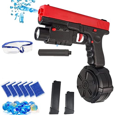 JM-X2 Splatter Ball Blaster Toy, Splatter Ball Blaster Blaster con 50.000 Water Beads and Goggles for Boys & Girls Ages 14+