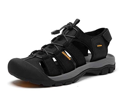 SAGUARO Trekking Sandalias de Playa Hombre Sandalias Punta Cerrada Verano Senderismo Zapatos Negro Oscuro 43 EU