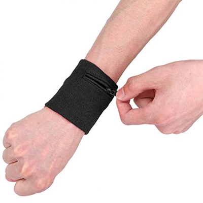 Keenso Pulsera Deportiva con Cremallera, Almacenamiento Unisex Bolsillo con Cremallera Monedero Deportivo para Llaves Monedero Correr Fitness Ciclismo