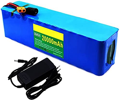 stdpcxz 48V 20000Mah Batería De Bicicleta Eléctrica, Recargable De Iones De Litio, con Cargador 54.6V 2A Y BMS 48V 20Ah,3