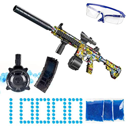 Blaster de Bola de Gel Eléctrico Pistola de Bolas de Salpicaduras con 10000 Bolas de Gel y Gafas, Juguete para Disparar Bolas Salpicadas para Juegos d características